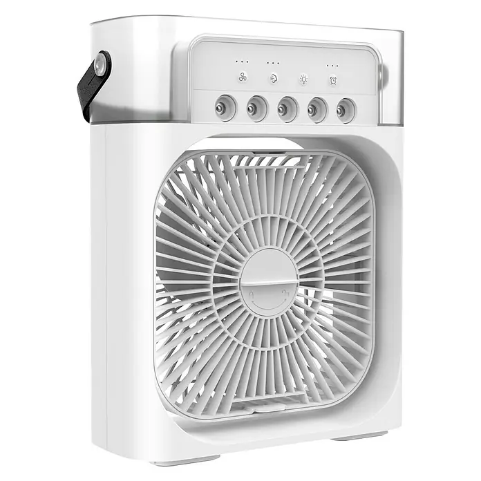 Proklima Tischventilator mit Luftbefeuchtung - USB 2.0-Anschluss, Weiß, 9 x 21 x 26 cm - Vorderansicht