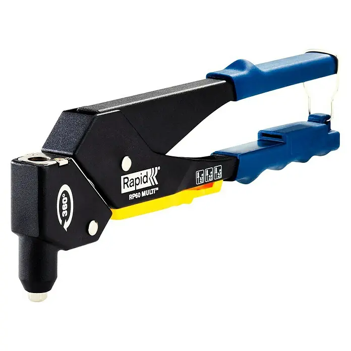 Rapid Set de remachadora RP60 + maleta - Diámetro de remache: 3,2 mm, Específico para: Remaches de aluminio/acero inoxidable (Ø 3,2/4/4,8 mm) - Vista angular