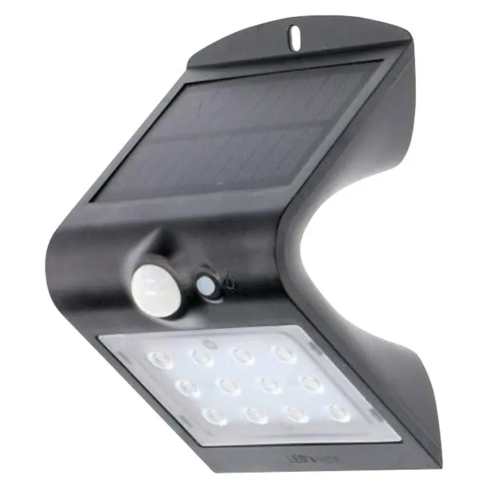 Solarna vanjska zidna LED svjetiljka - 1,5 W, IP65, Plastika, Trajanje osvjetljenja: 8 h - Dijagonalni pogled