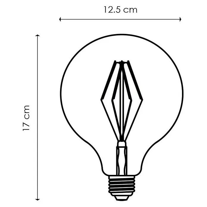 Home Sweet Home Ledlamp - 4 W, E27, Warm wit, Helder, G125 - Blauwdruk