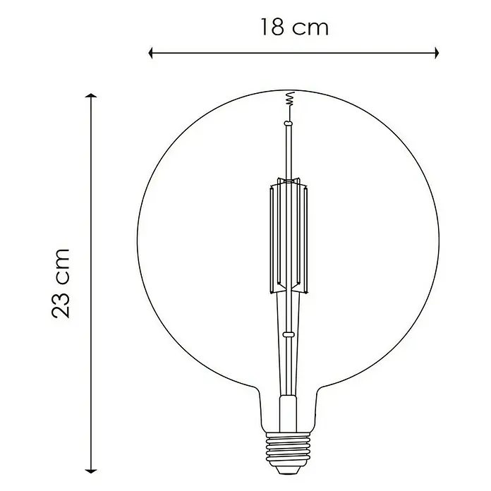 Home Sweet Home Ledlamp Edison - 4 W, E27, Warm wit, Wereldbol, Diameter: 18 cm - Blauwdruk