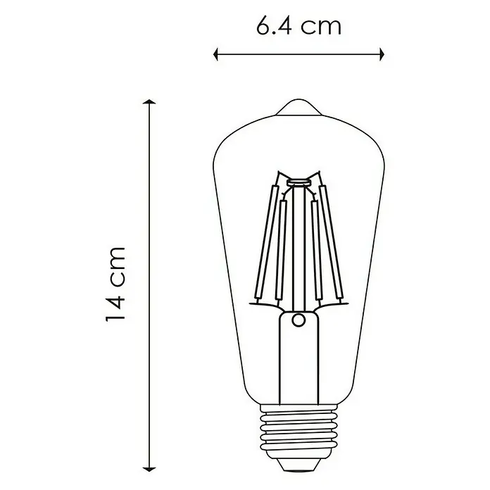 Home Sweet Home LED-Leuchtmittel - 4 W, E27, Warmweiß, Klar, ST64 - Skizze