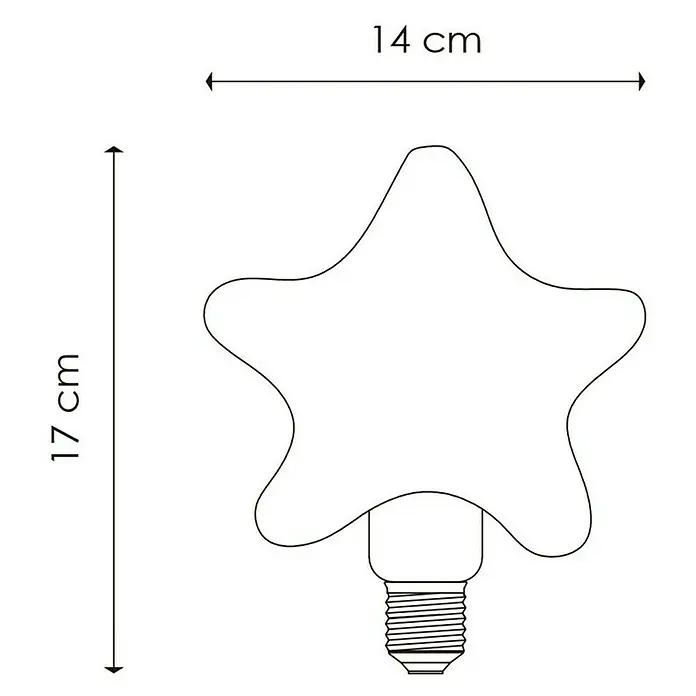 Home Sweet Home Ledlamp Star 3D Effect - 4 W, E27, Warm wit, Hoogte: 17 cm - Blauwdruk