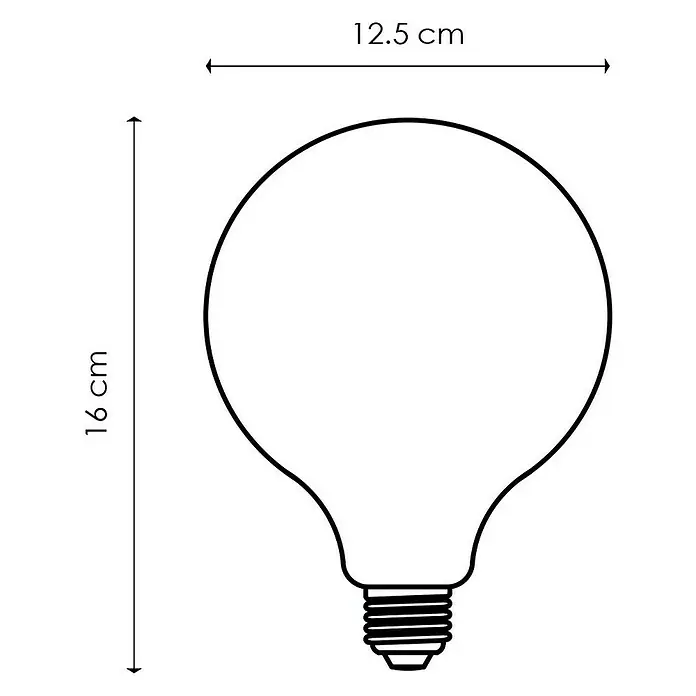 LED-Leuchtmittel 3D Effekt - 4 W, E27, Warmweiß, G125 - Skizze