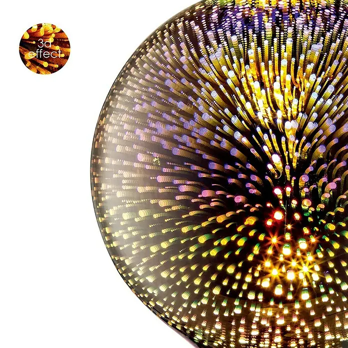 LED-Leuchtmittel 3D Effekt - 4 W, E27, Warmweiß, G125 - Detailaufnahme