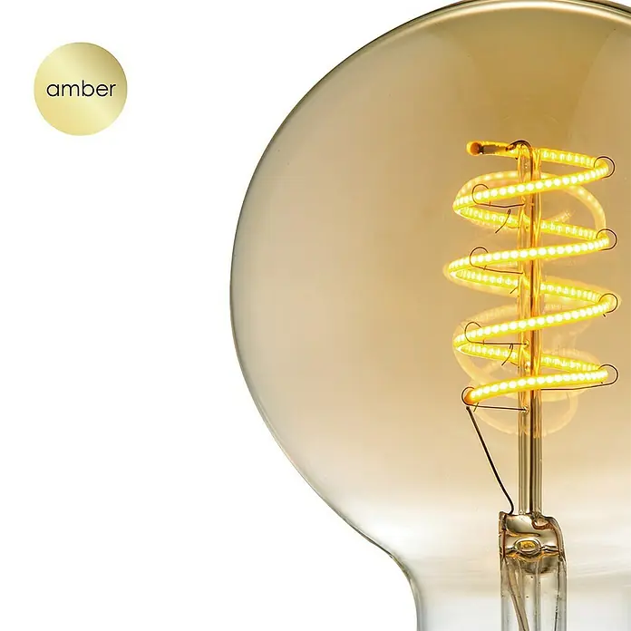 Home Sweet Home LED-Leuchtmittel - E27, 4 W, G95, 140 lm, Bernstein - Detailaufnahme