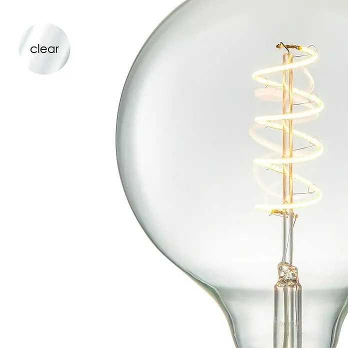 Home Sweet Home LED-Leuchtmittel - E27, 4 W, G95, 160 lm, Transparent - Detailaufnahme