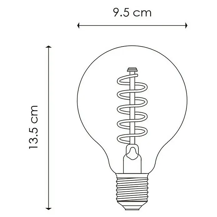 Home Sweet Home Ledlamp - E27, 4 W, G95, 140 lm, Barnsteen - Blauwdruk