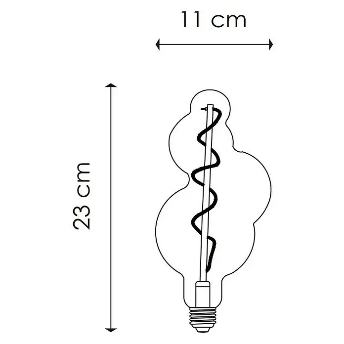 Home Sweet Home Ledlamp Bubble - E27, 4 W, 130 lm, Amber - Blauwdruk