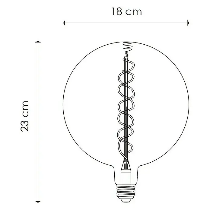 Home Sweet Home Ledlamp Rook - E27, 6 W, G180, 20 lm, Rook - Blauwdruk