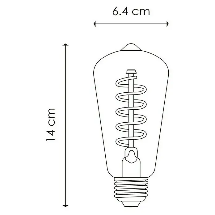 Home Sweet Home LED-Leuchtmittel Drop Spiral - E27, Bernstein, 4 W, 140 lm - Skizze
