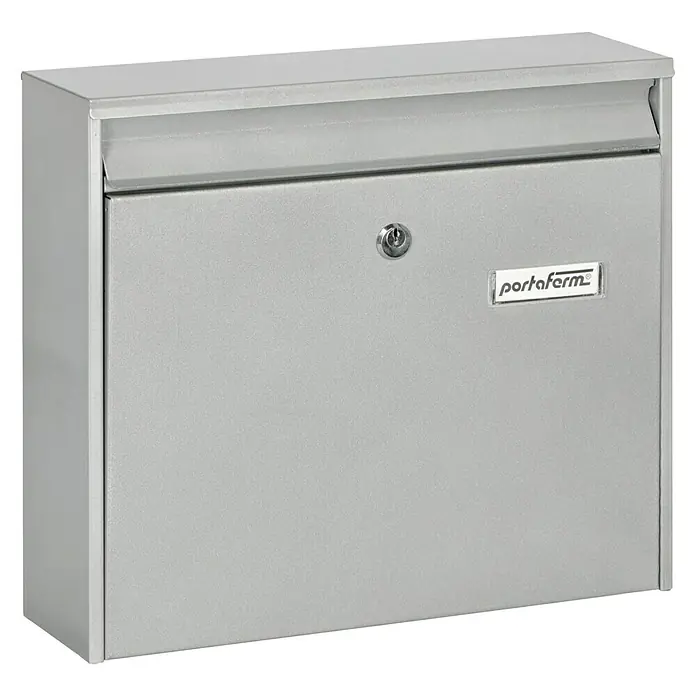 Portaferm Briefkasten PF 44 - 100 x 362 x 322 mm, Silber - Diagonale Ansicht