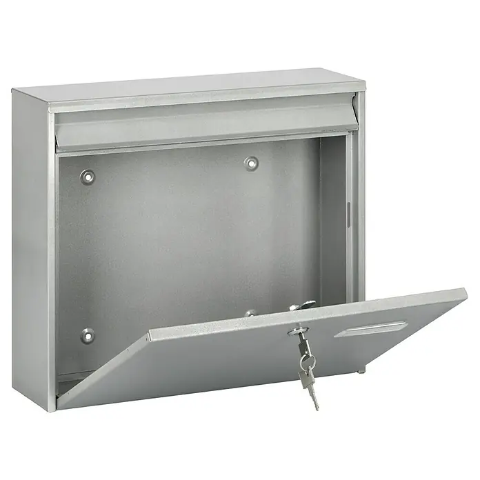 Portaferm Briefkasten PF 44 - 100 x 362 x 322 mm, Silber - Diagonale Ansicht