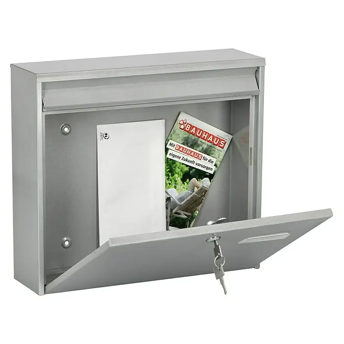 Portaferm Briefkasten PF 44 - 100 x 362 x 322 mm, Silber - Anwendungsbeispiel
