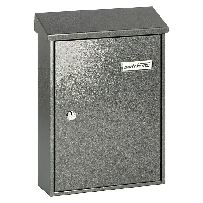 Portaferm Briefkasten PF 33 - 92 x 270 x 370 mm, Schwarz - Diagonale Ansicht