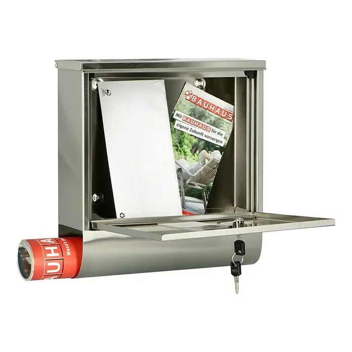 Burg-Wächter Briefkasten Square 6200 Ni - Edelstahl, L x B x H: 90 x 305 x 310 mm - Anwendungsbeispiel
