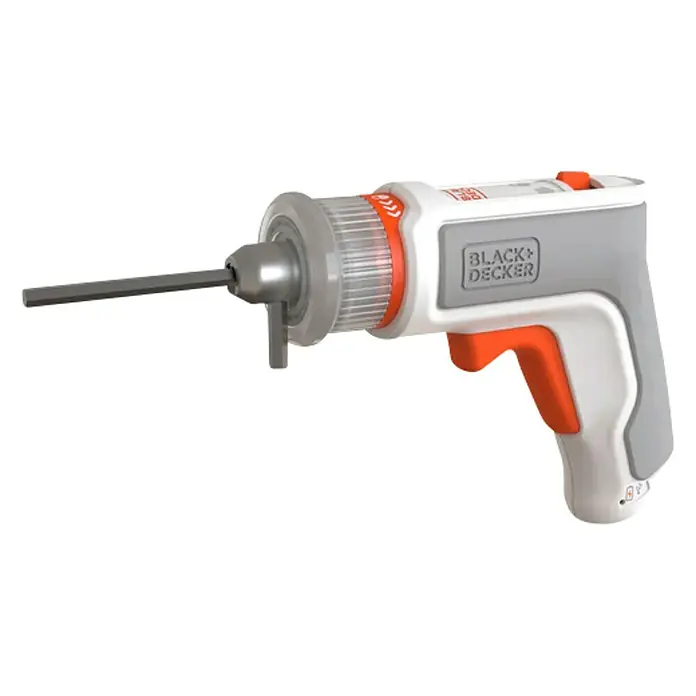 Black+Decker Atornillador de batería HEXDRIVER - 3,6 V, 1 batería, 1,5 Ah, Número de revoluciones de marcha en vacío: 0 r.p.m. - 180 r.p.m. - Vista angular