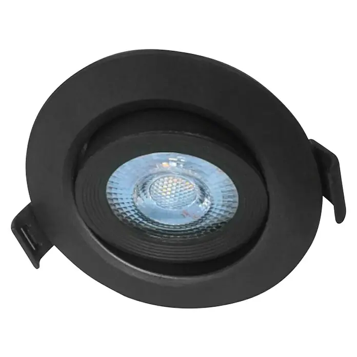 LED ugradbena svjetiljka, okrugla Green Tech - 5 W, Ø x V: 89 x 40 mm, Crne boje, Topla bijela - Pogled odozdo