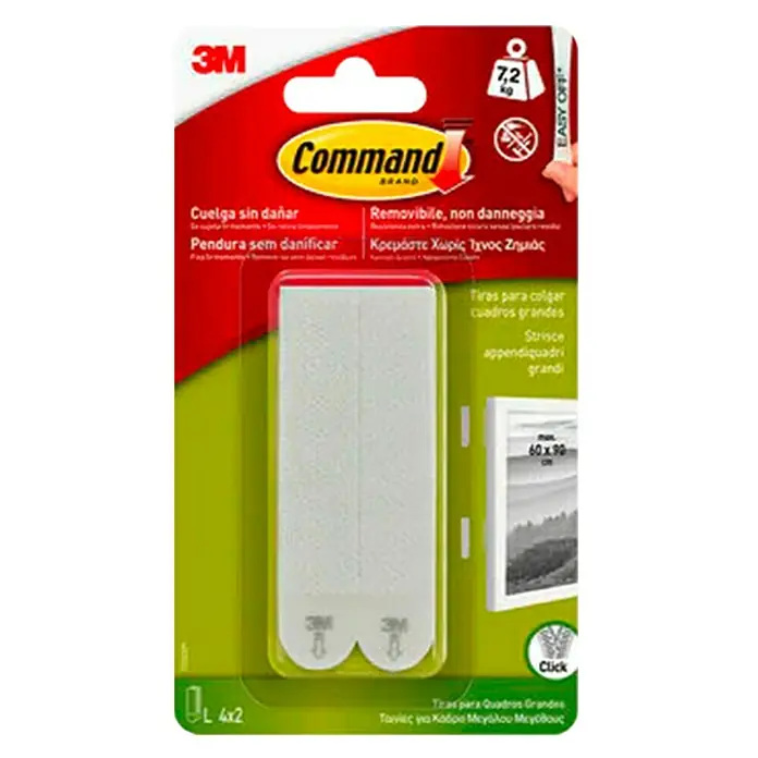 3M Command Tira autoadhesiva 17206 - 8 ud., Blanco - Vista frontal