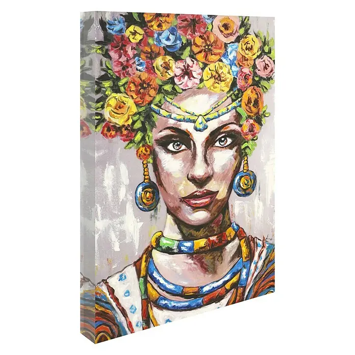 Póster Africana flores - Retrato de mujer, An x Al: 3 x 80 cm - Vista angular