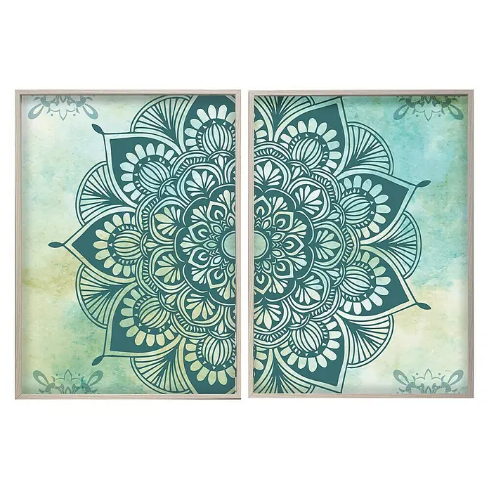 Cuadro de madera Mandalas Set - Mandalas, An x Al: 53 x 73 cm, 2 pzs. - Vista frontal