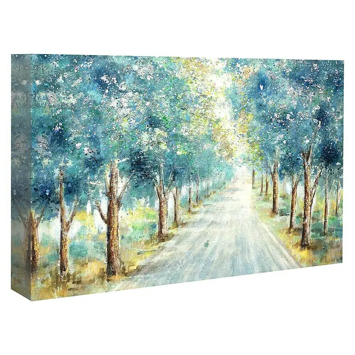 Póster Árboles - Paisaje de camino con árboles, An x Al: 3 x 60 cm - Vista angular