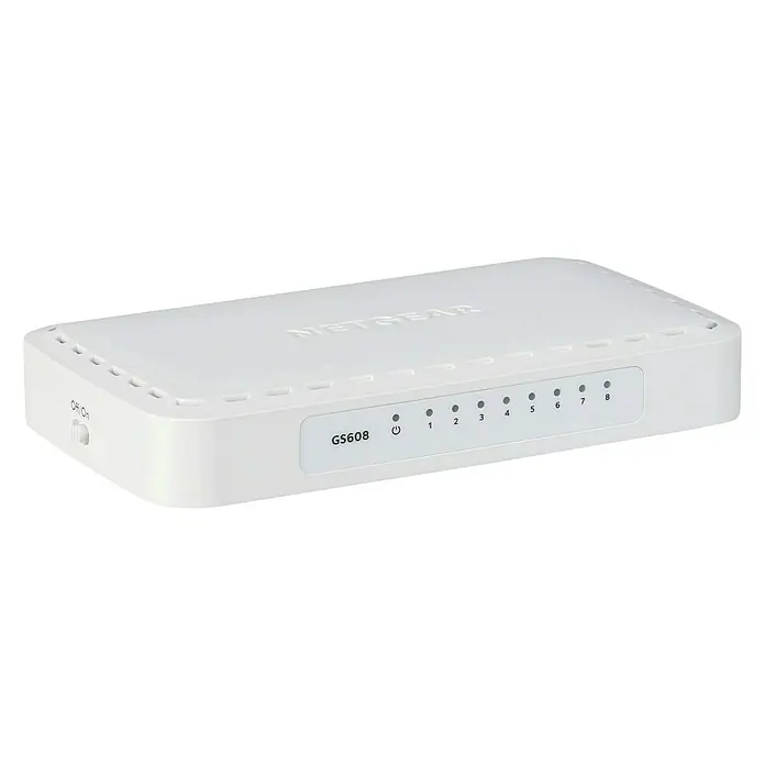 Conmutador RJ45 - Blanco, Número de receptores: 8 ud. - Vista angular