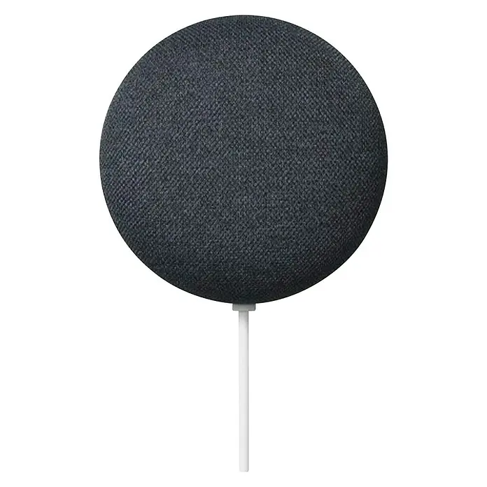 Google Nest Altavoz inteligente mini - Negro, Funcionamiento en red, Longitud del cable: 1,5 m - Vista frontal
