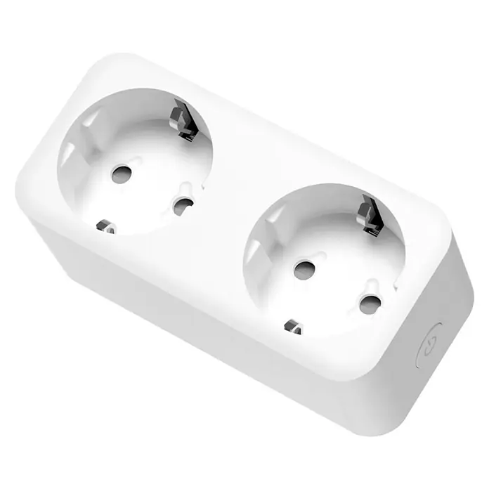 Muvit iO Enchufe inteligente WiFi con monitor de energía - Blanco, 2 Polos + Toma Tierra, Plástico, 1 ud. - Vista angular