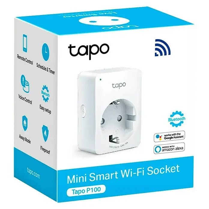 TP-Link Enchufe inteligente Tapo p100 - Blanco - Vista angular