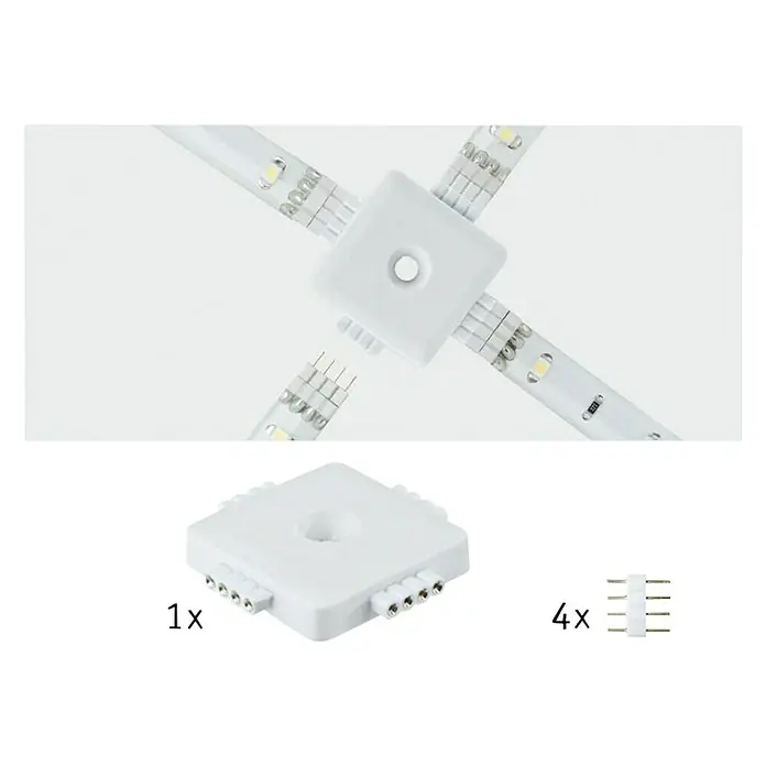 Paulmann Enchufe de conexión YourLED X-Connector - 33 x 33 x 7 mm, Plástico - Vista frontal