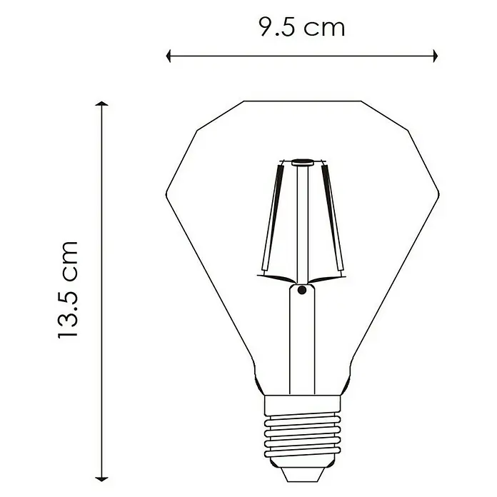 Home Sweet Home Ledlamp Diamant - 2 W, E27, Warm wit, Diamant - Blauwdruk