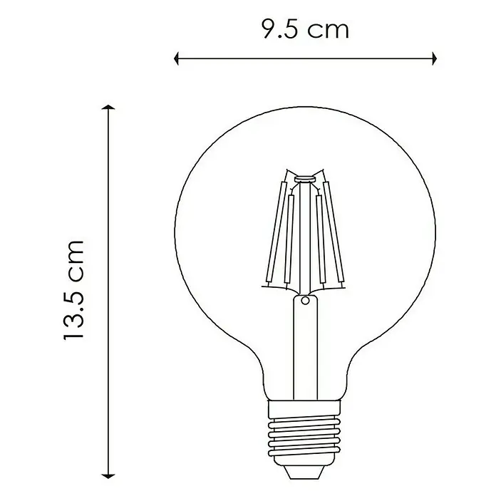 Home Sweet Home Ledlamp - 4 W, E27, Warm wit, Helder, G95 - Blauwdruk