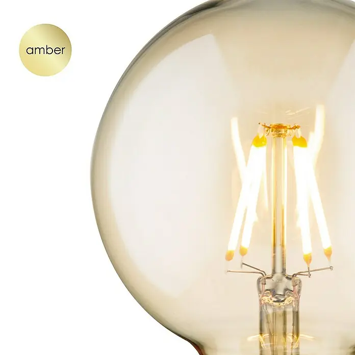 Home Sweet Home LED-Leuchtmittel Amber - 4 W, E27, Warmweiß, G95 - Detailaufnahme