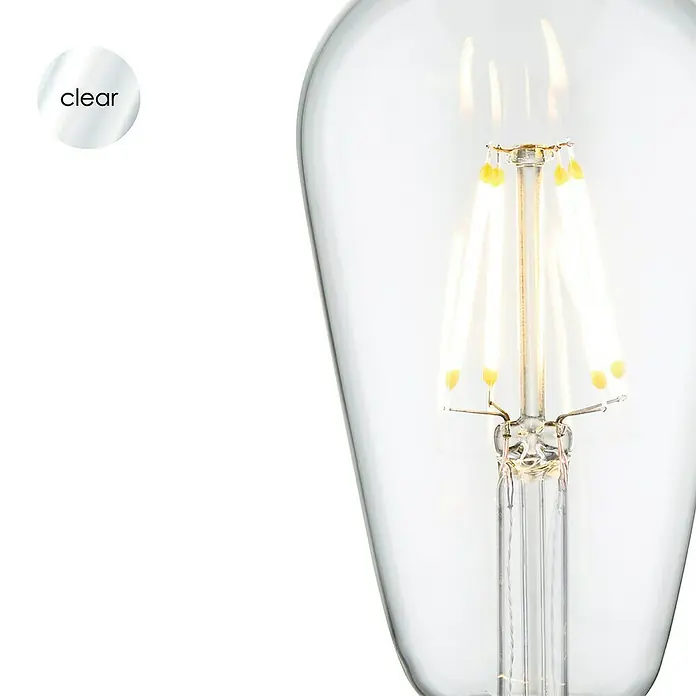 Home Sweet Home LED-Leuchtmittel - 4 W, E27, Warmweiß, Klar, ST64 - Detailaufnahme