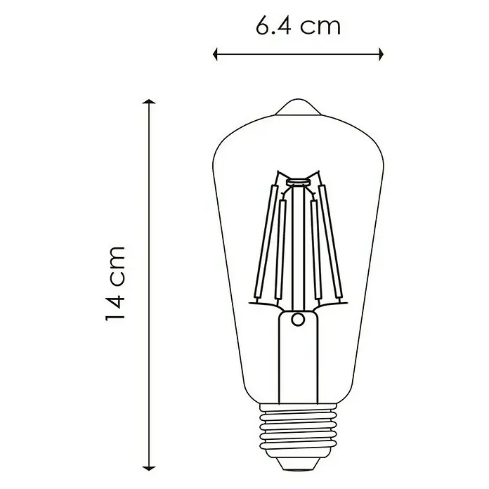 Home Sweet Home LED-Leuchtmittel Amber - 4 W, E27, Warmweiß, ST64 - Skizze