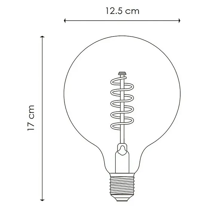 Home Sweet Home Ledlamp Deco Rib Smoke - E27, 4 W, G125, 20 lm, Dimbaar - Blauwdruk