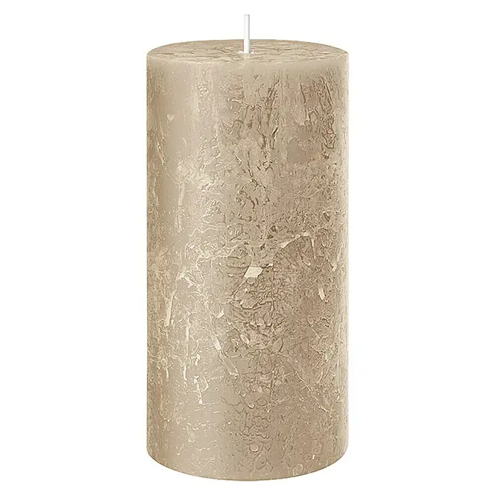 Stumpenkerze Rustic Safe - Ø x H: 6 x 11 cm, Sahara - Vorderansicht