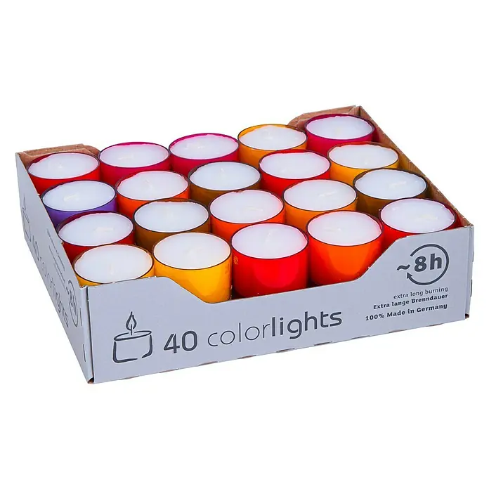 Teelichter Colorlights - 40 Stk., Winter Edition - Diagonale Ansicht