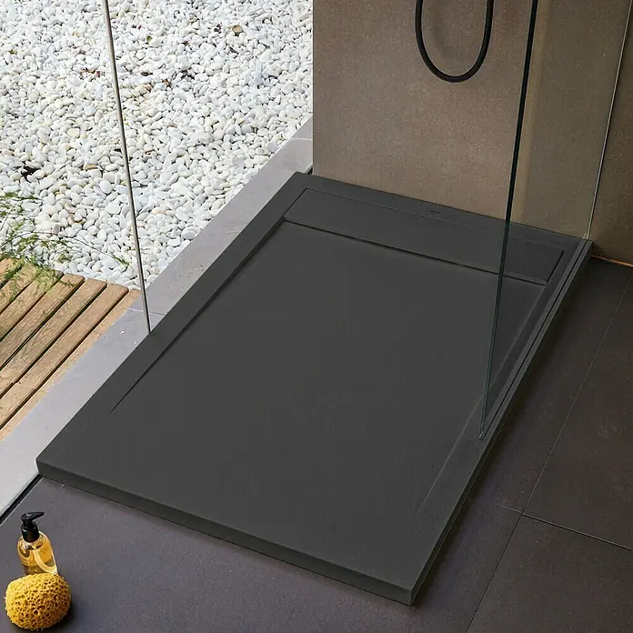 Duschwanne New York - L x B: 120 x 90 cm, Verbundwerkstoff, Schwarz - Stimmungsaufnahme