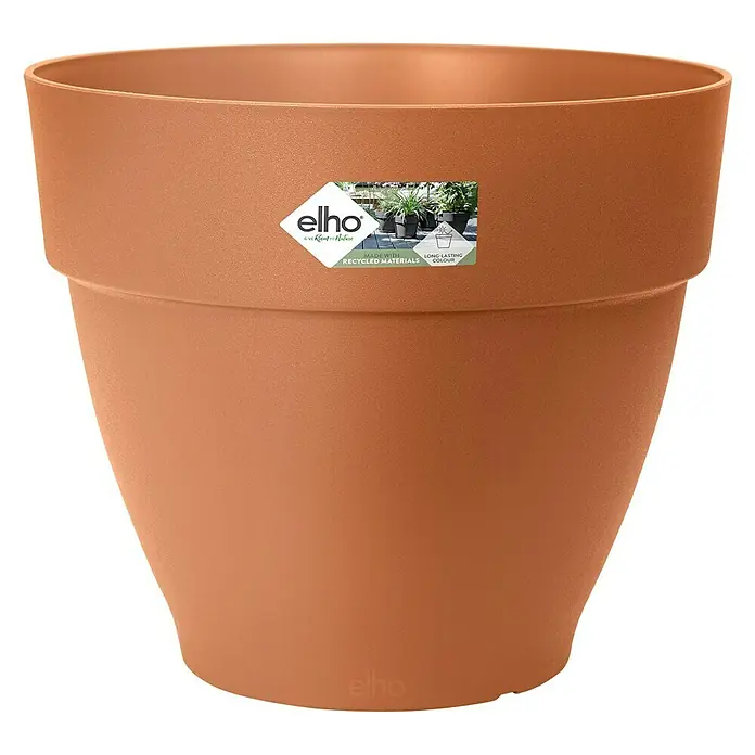 Elho Maceta para planta Vibia Campana - Dimensiones externas (Ø x Al): 25 x 21 cm, Plástico, Terracota - Vista frontal
