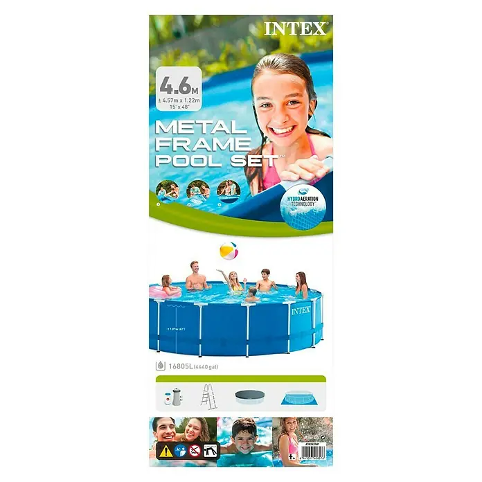 Intex Vrtni bazen - Plave boje, 457 x 122 cm - Pogled sprijeda