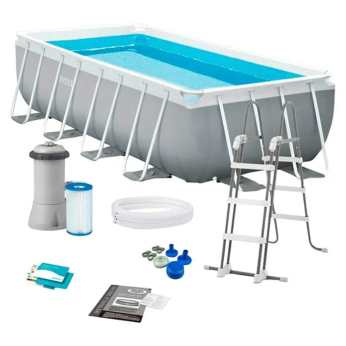 Intex Bazen Prism Frame - D x Š x V: 400 x 200 x 122 cm, 2.006 l/h - Dijagonalni pogled
