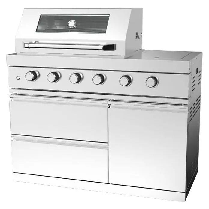 Plinski roštilj - vanjska kuhinja Too much BBQ3 - Broj plamenika: 6 Kom., Dimenzija rešetke za pečenje: 66 x 46 cm, 22,86 kW - Dijagonalni pogled