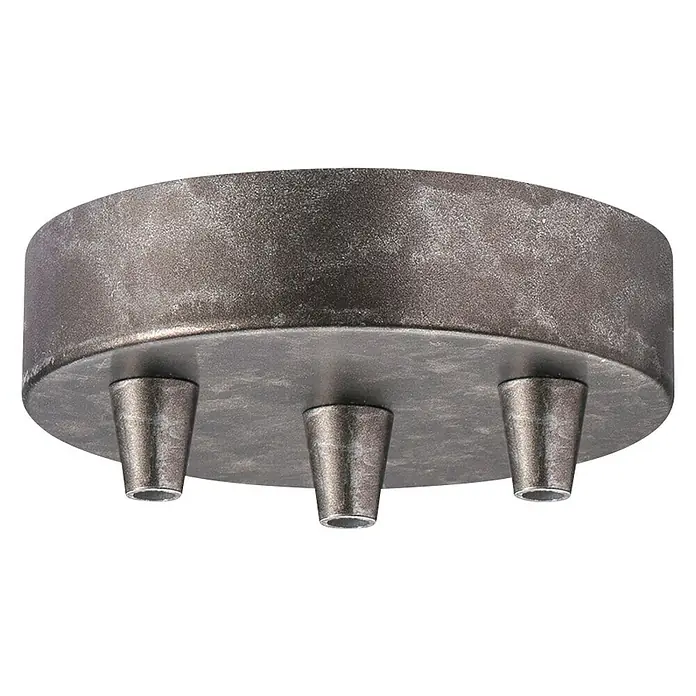 Home Sweet Home Plafondhouder voor lamp - 3 voudig, Gun Metal, Metaal - Zicht van beneden