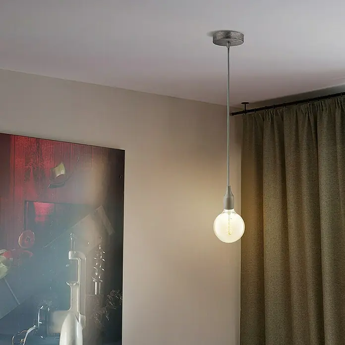 Home Sweet Home Plafondhouder voor lamp - Enkelvoudig, Gun Metal, Metaal - Sfeeropname