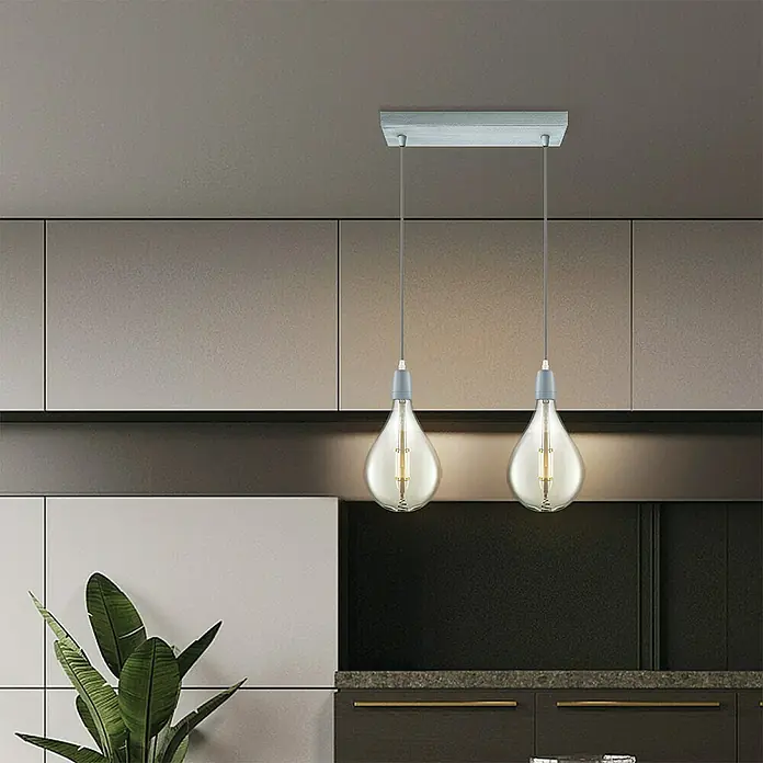 Home Sweet Home Plafondhouder voor lamp - 2 voudig, Beton - Sfeeropname