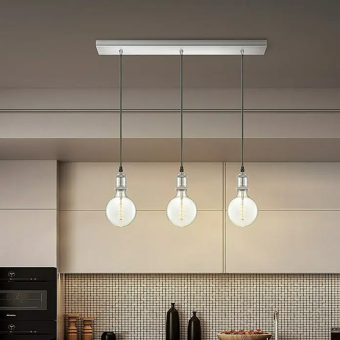 Home Sweet Home Plafondhouder voor lamp - 3 voudig, Staal - Sfeeropname