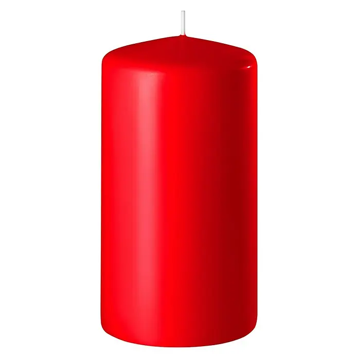 Stumpenkerze Safe - Ø x H: 7 x 13 cm, Rubinrot - Vorderansicht