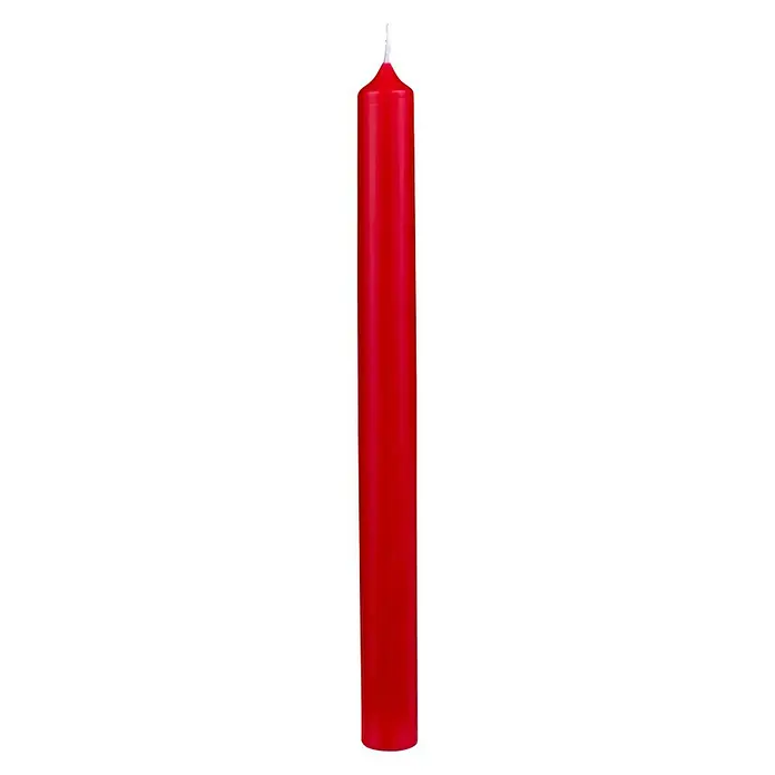 Stabkerzen-Set - 4 Stk., Ø x H: 2,2 x 25 cm, Rubinrot - Vorderansicht